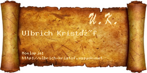 Ulbrich Kristóf névjegykártya