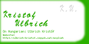 kristof ulbrich business card